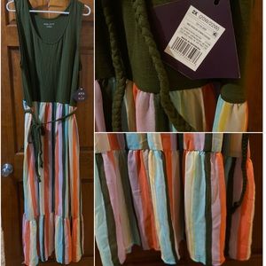 NWT Ava & Viv multicolored stripe maxi